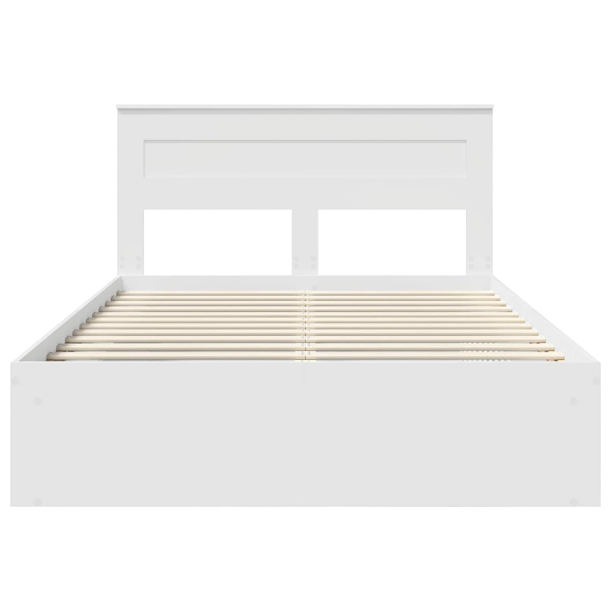 Bedframe met hoofdeinde Wit 140 x 200 cm Massief grenenhout