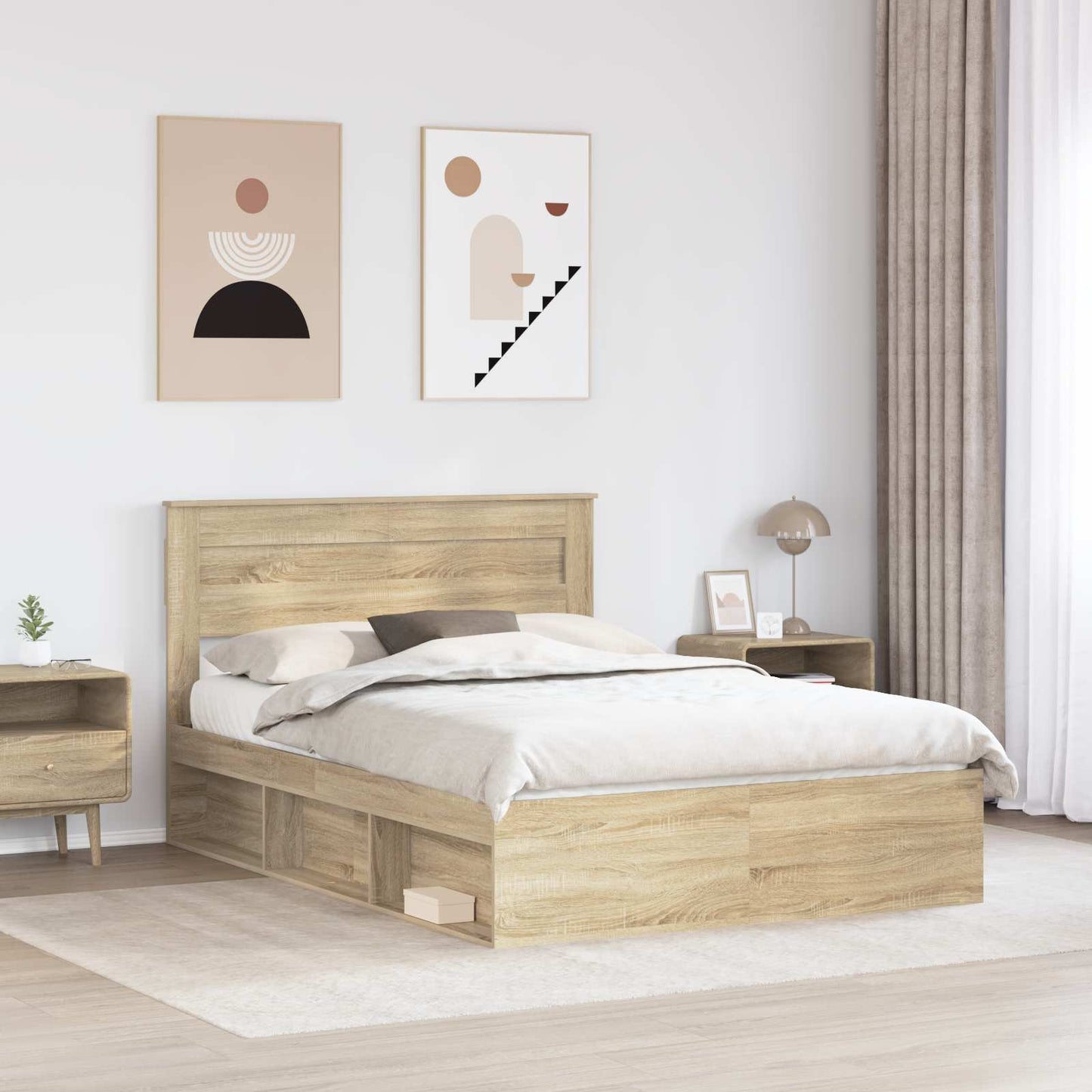Bedframe met hoofdeinde Sonoma 140 x 200 cm Massief grenenhout