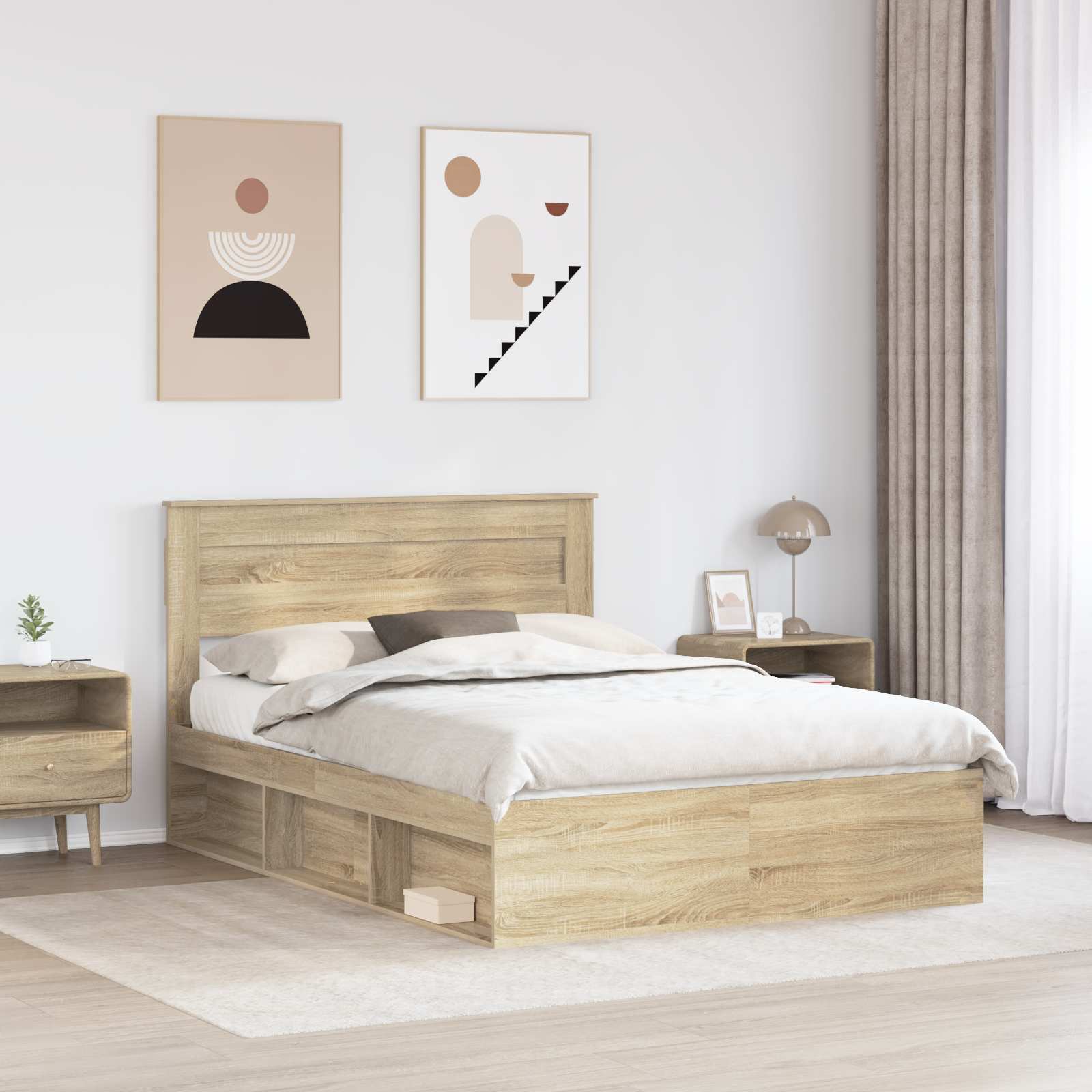 Bedframe met hoofdeinde Sonoma 140 x 200 cm Massief grenenhout