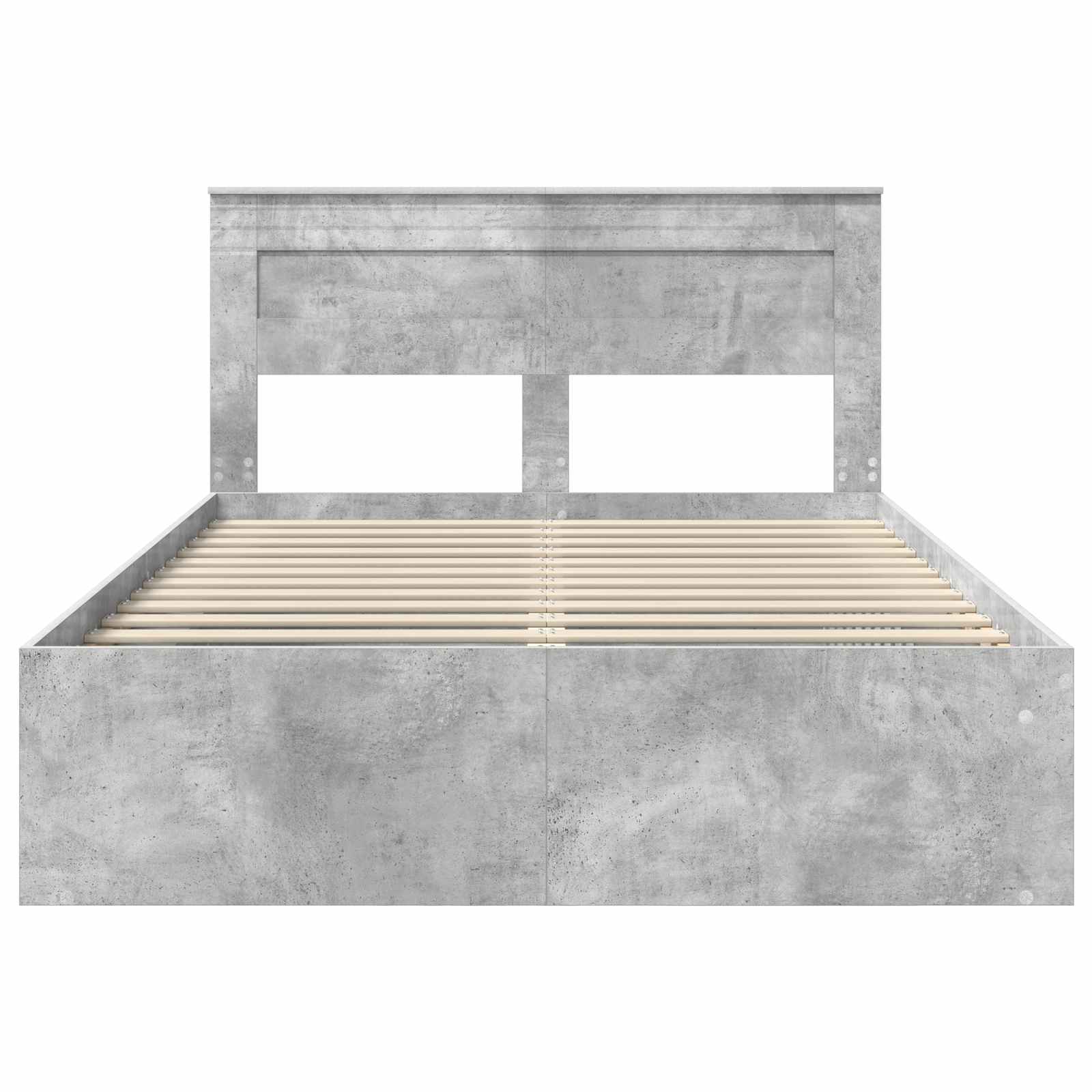 Bedframe met hoofdeinde Beton 140 x 200 cm Massief grenenhout