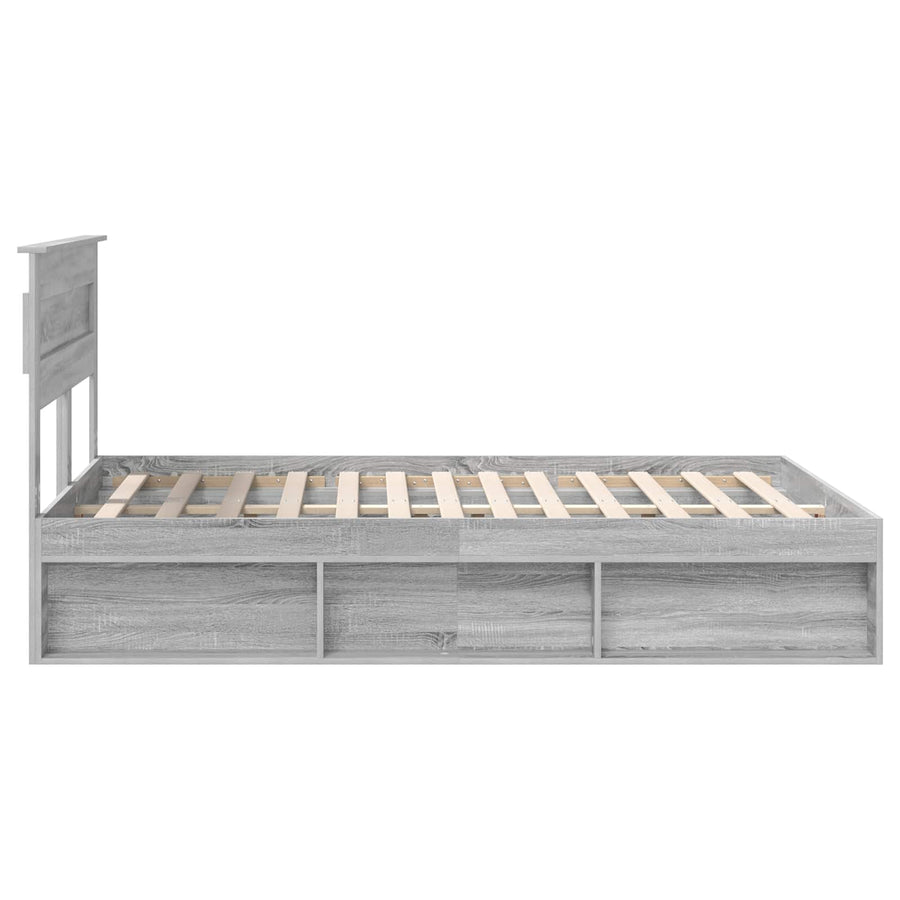 Bedframe Grijs Sonoma 140 x 200 cm Massief grenenhout
