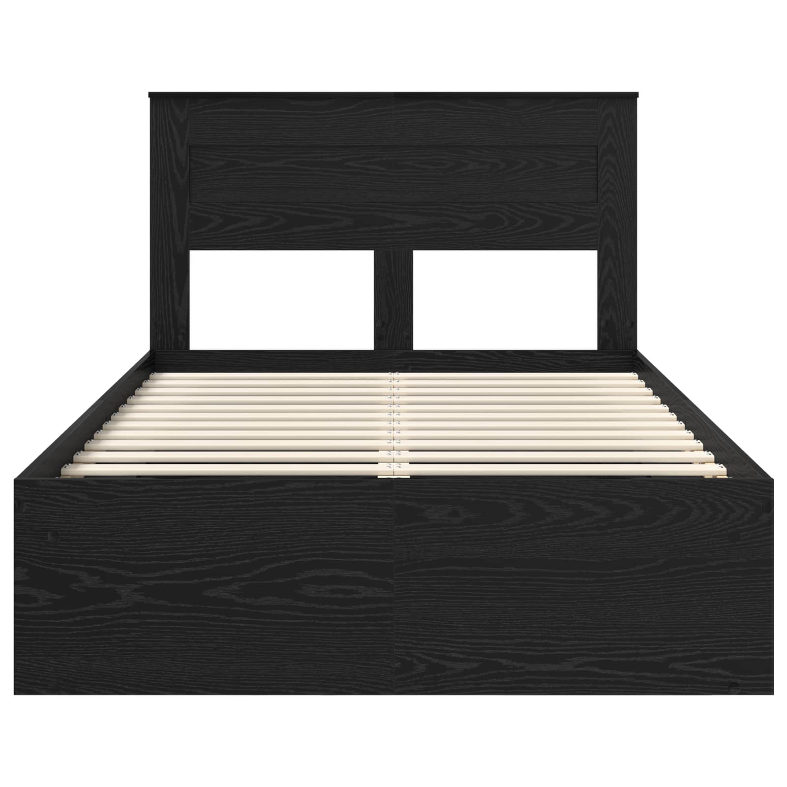 Bedframe met matras Zwart 135 x 190 cm Massief grenenhout