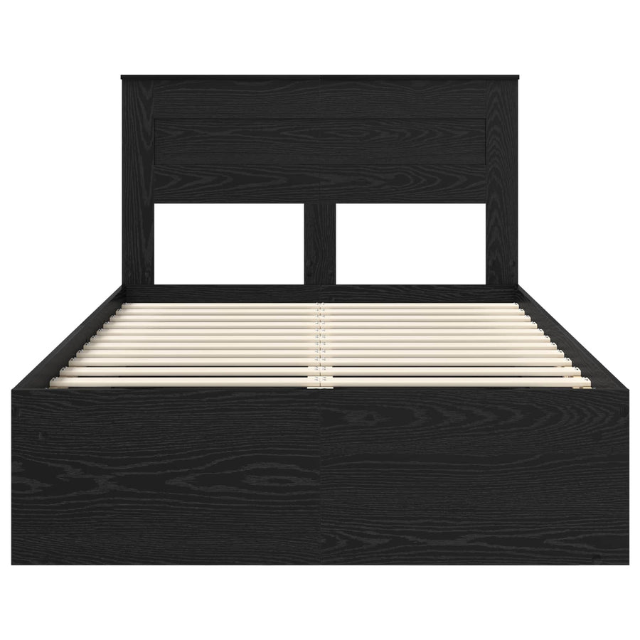 Bedframe met matras Zwart 135 x 190 cm Massief grenenhout