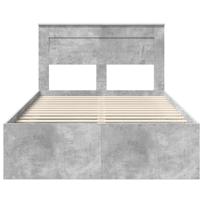 Bedframe Concerte Grijs 135 x 190 cm Massief grenenhout