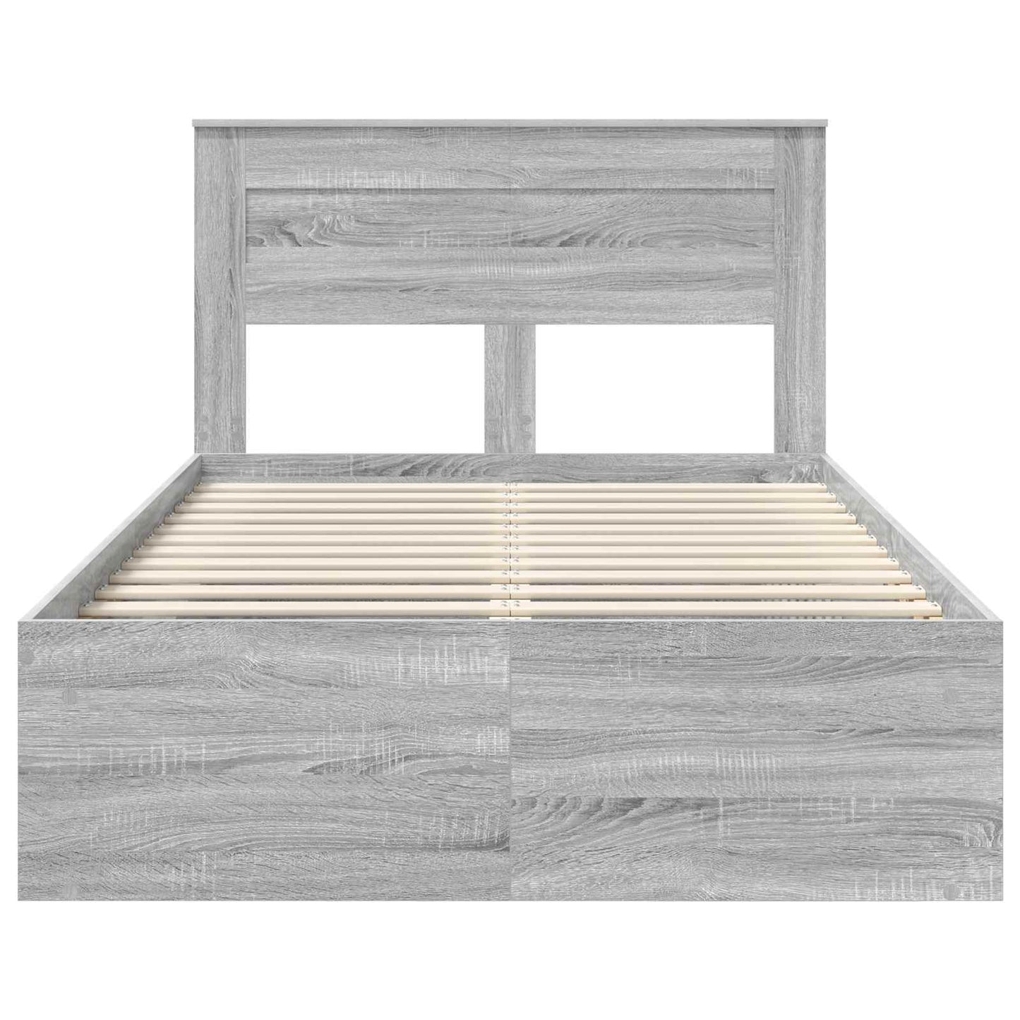 Bedframe met lade Grijs Sonoma 135 x 190 cm Massief grenenhout