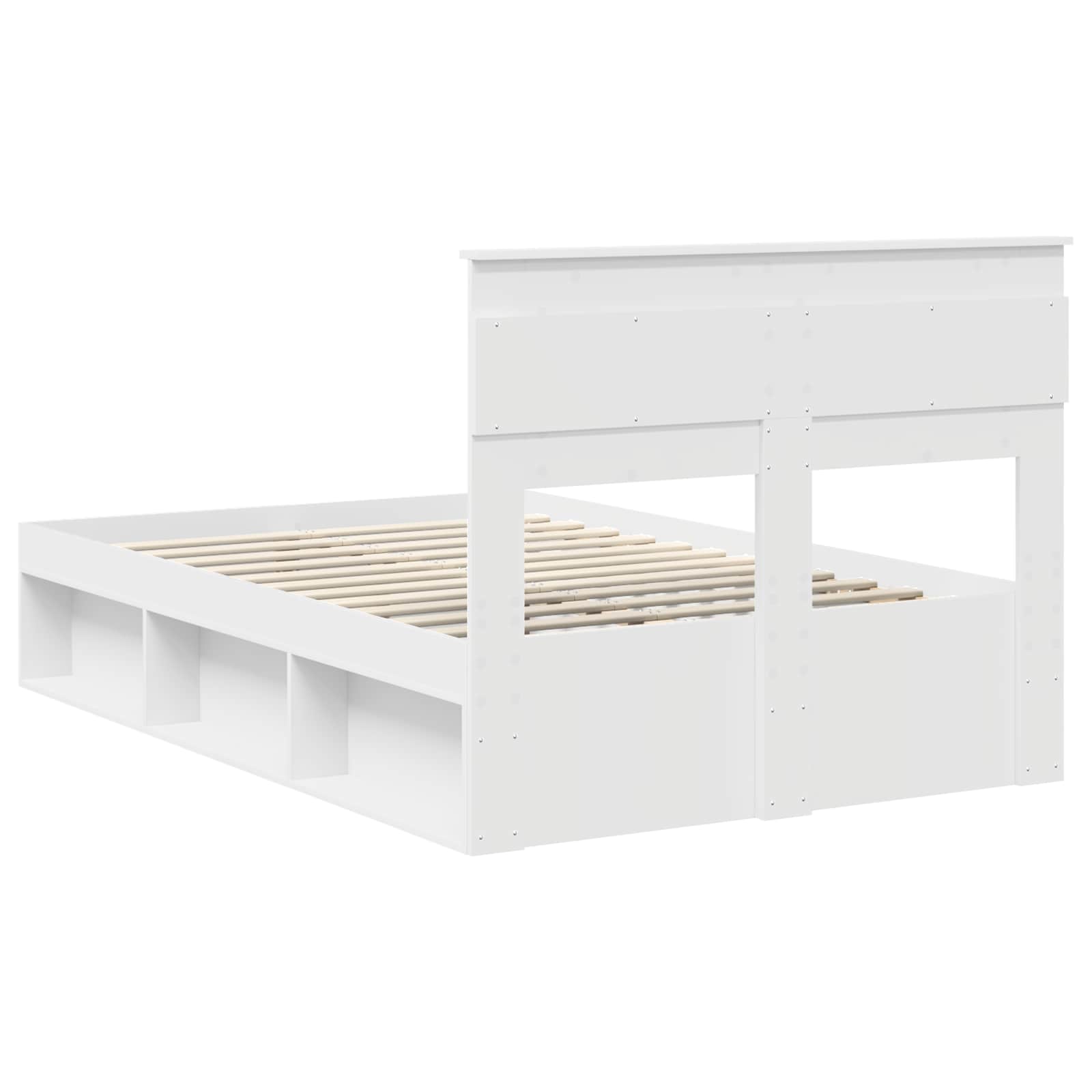 Bedframe met hoofdeinde Wit 120 x 190 cm Massief grenenhout