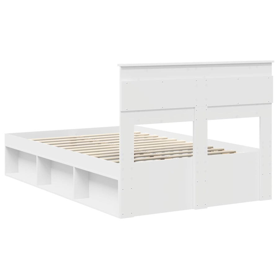 Bedframe met hoofdeinde Wit 120 x 190 cm Massief grenenhout