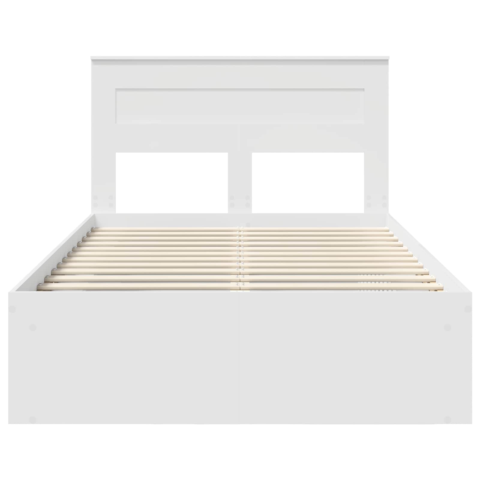 Bedframe met hoofdeinde Wit 120 x 190 cm Massief grenenhout