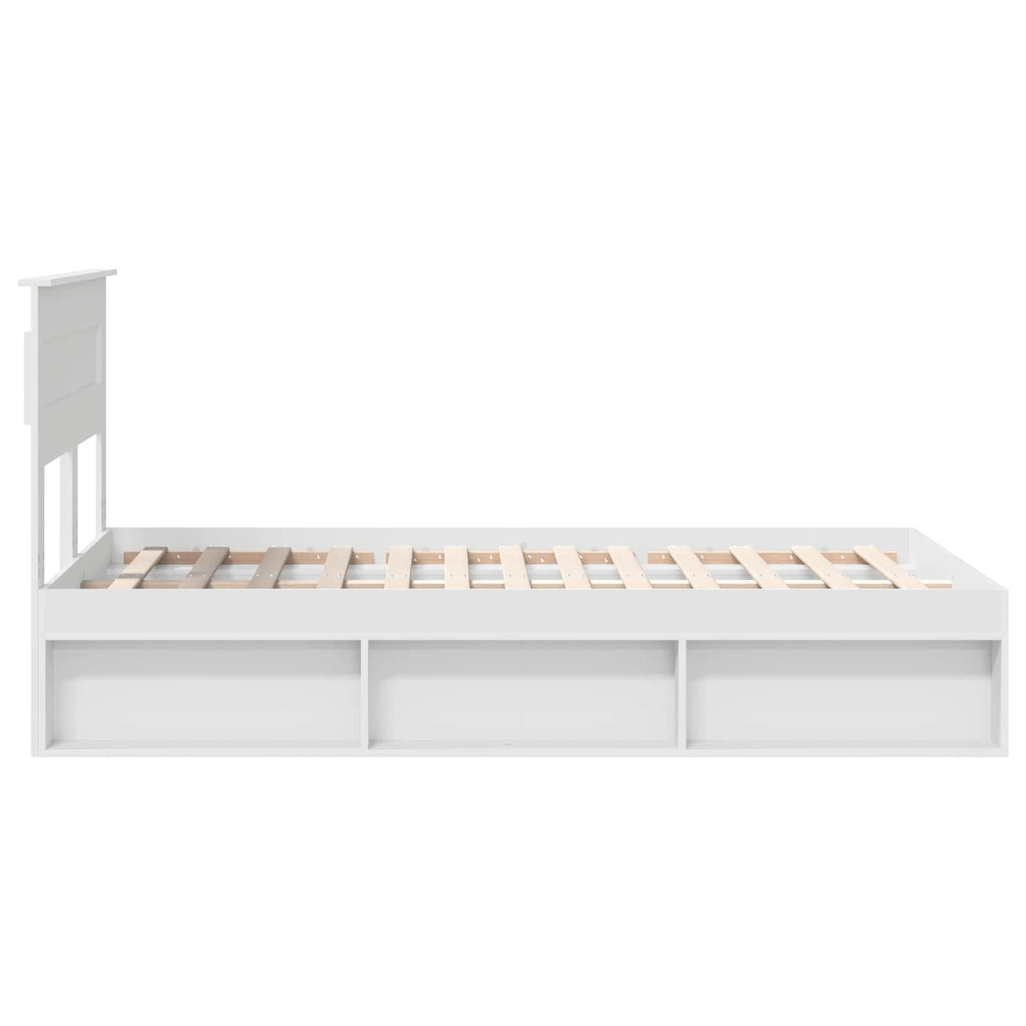 Bedframe met hoofdeinde Wit 120 x 190 cm Massief grenenhout