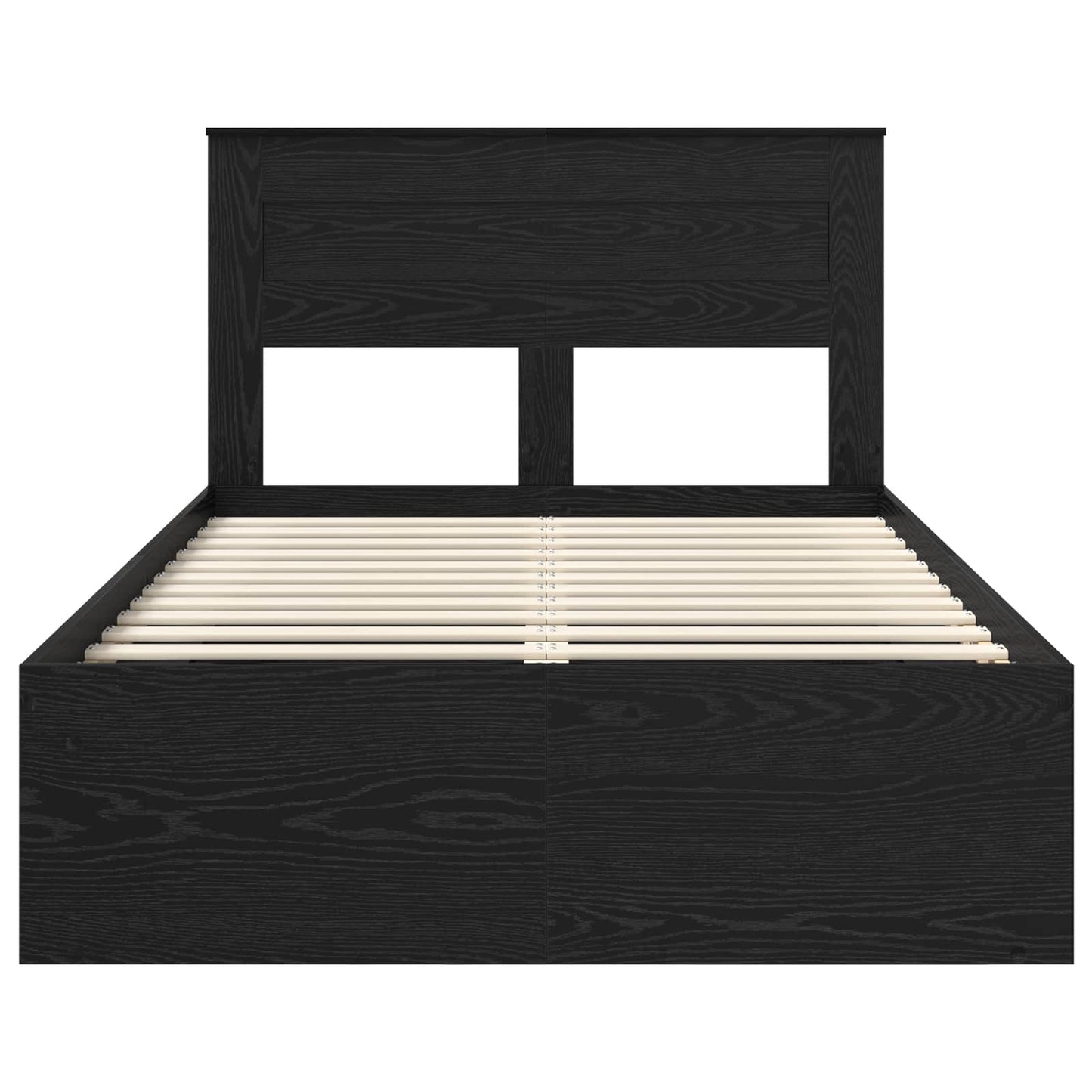 Bedframe met matras Zwart 120 x 190 cm Massief grenenhout