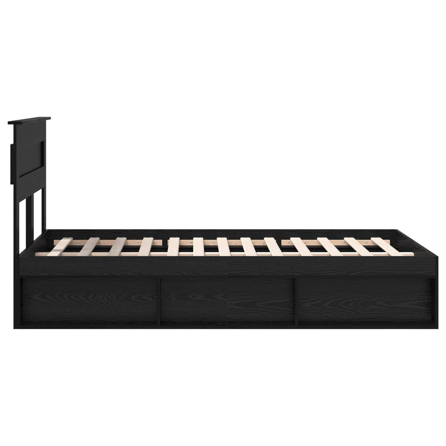 Bedframe met matras Zwart 120 x 190 cm Massief grenenhout