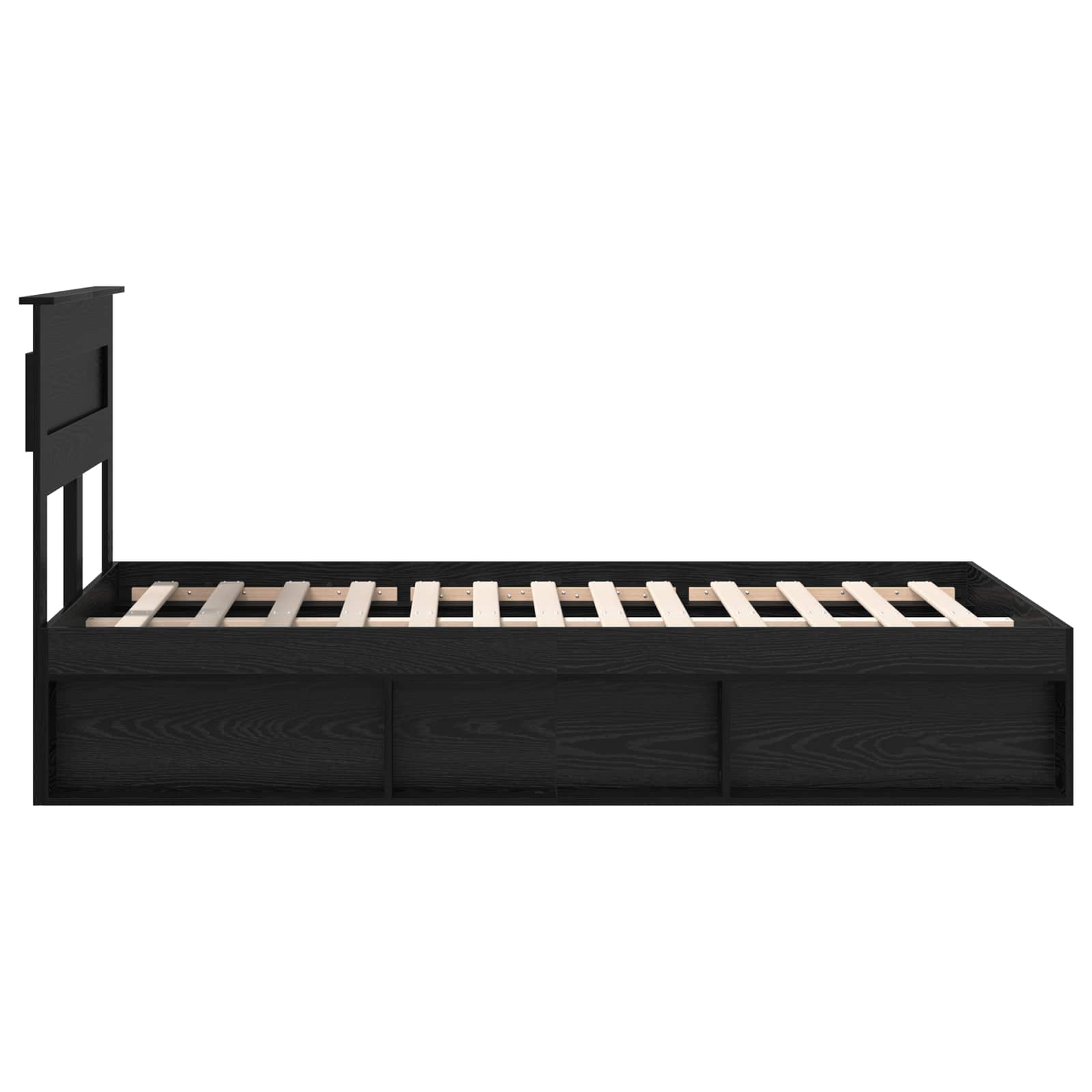 Bedframe met matras Zwart 120 x 190 cm Massief grenenhout