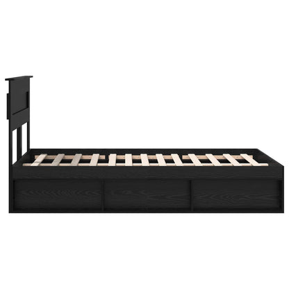 Bedframe met matras Zwart 120 x 190 cm Massief grenenhout