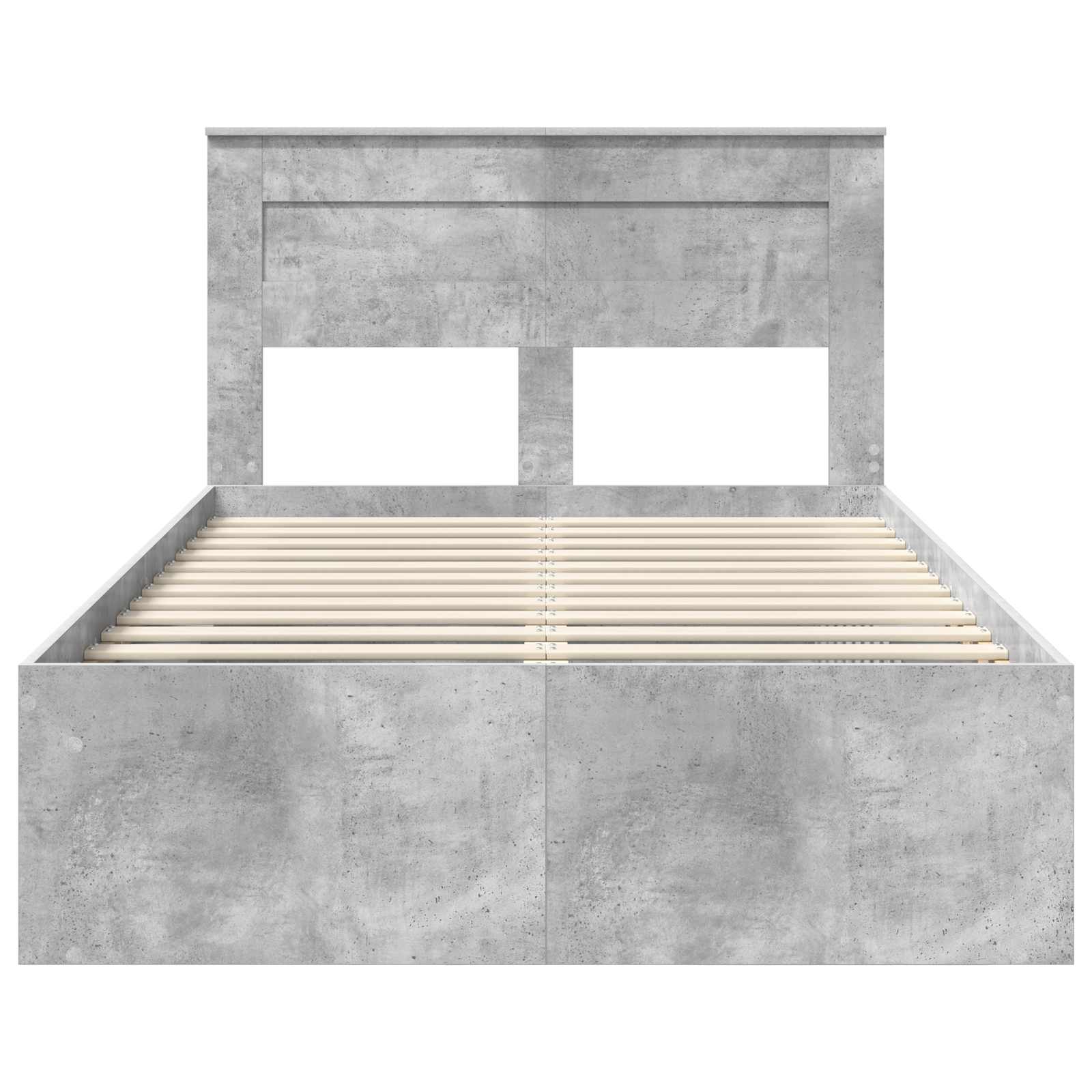 Bedframe met hoofdeinde Beton 120 x 190 cm Massief grenenhout