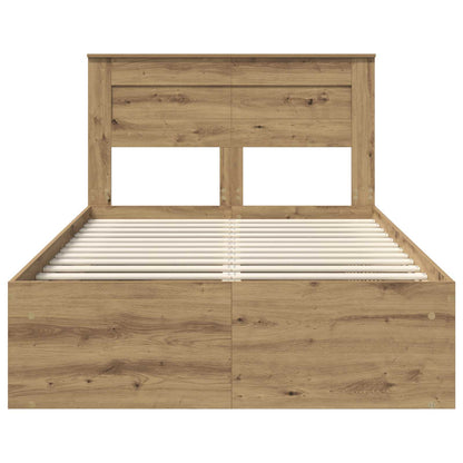 Bedframe Ambachtelijk eiken 120 x 190 cm Massief grenenhout
