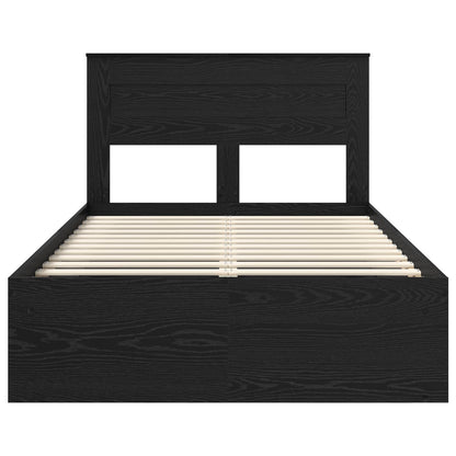 Bedframe met matras Zwart 120 x 200 cm Massief grenenhout