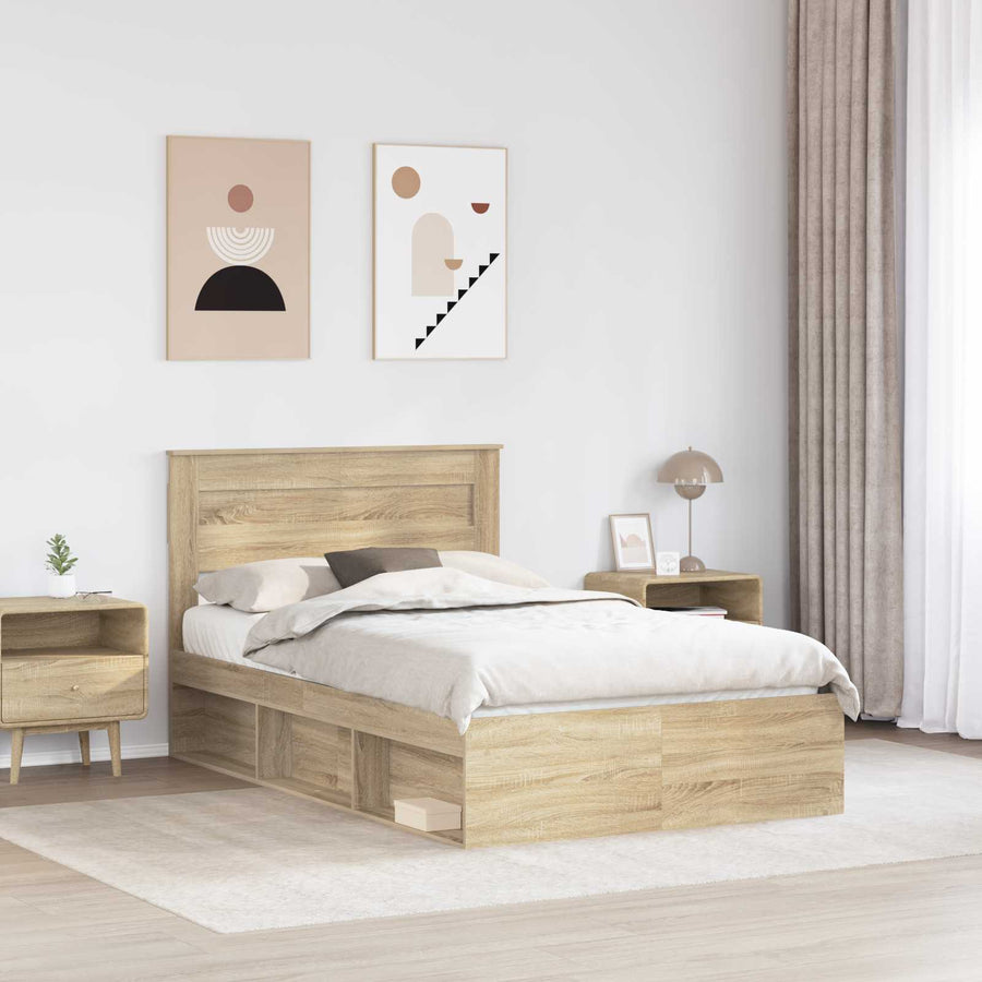 Bedframe met hoofdeinde Sonoma 120 x 200 cm Massief grenenhout