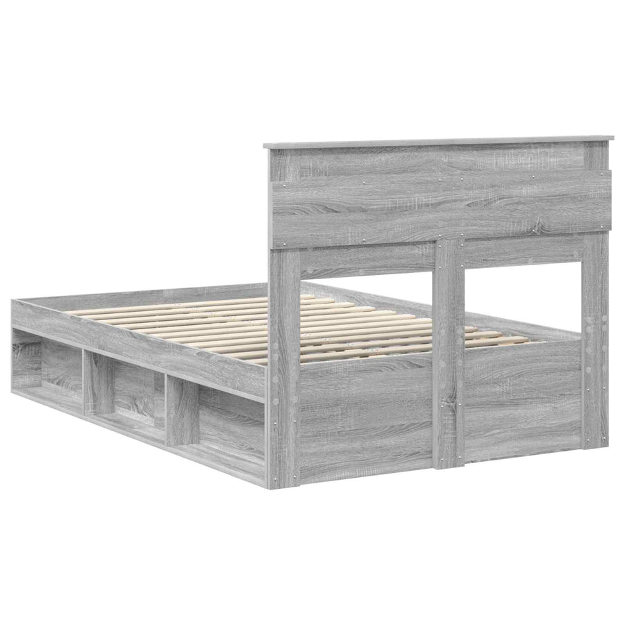 Bedframe Grijs Sonoma 120 x 200 cm Massief grenenhout
