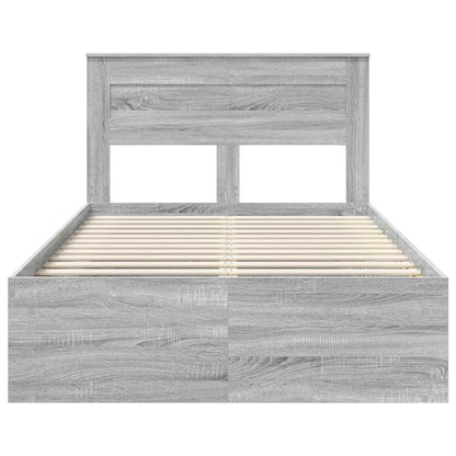 Bedframe Grijs Sonoma 120 x 200 cm Massief grenenhout