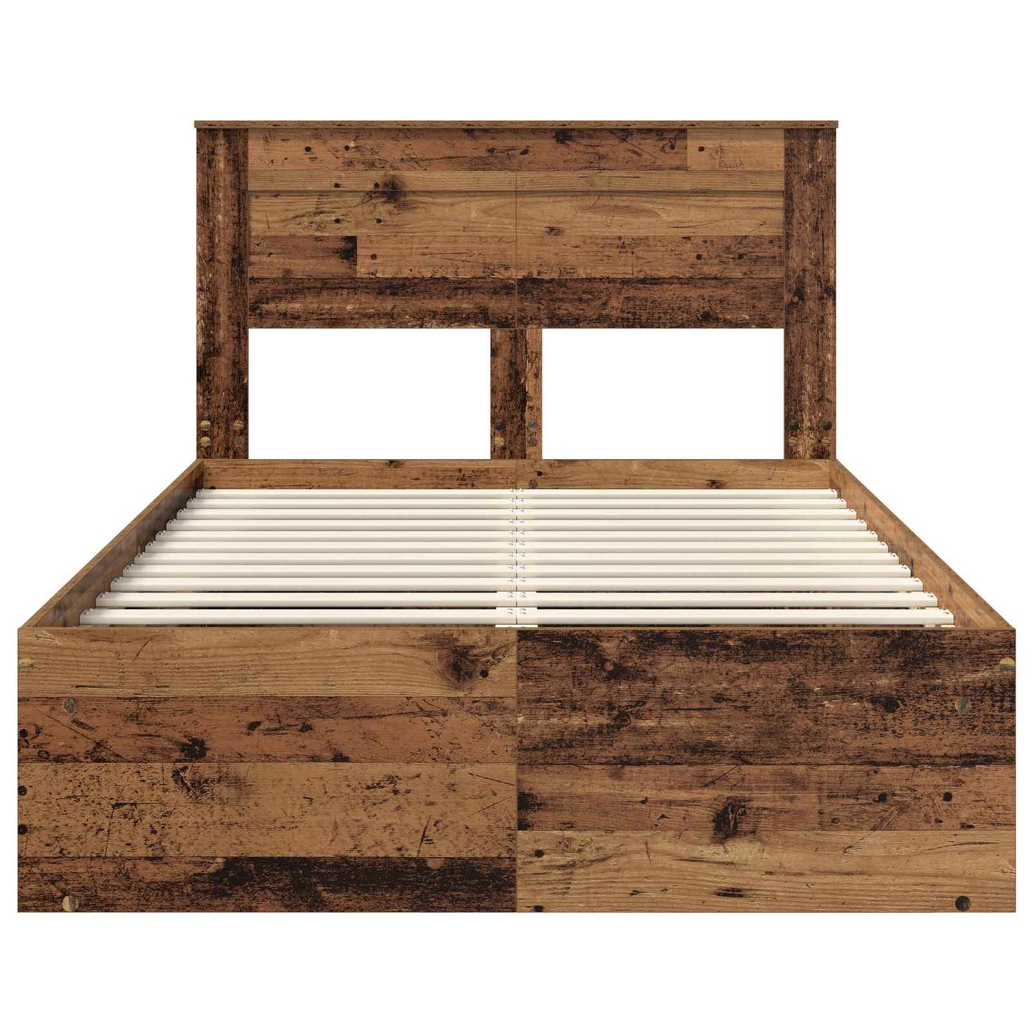 Bedframe met hoofdeinde Oudhout 120 x 200 cm Massief grenenhout