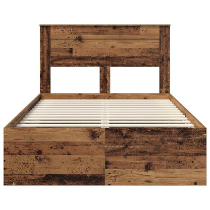 Bedframe met hoofdeinde Oudhout 120 x 200 cm Massief grenenhout