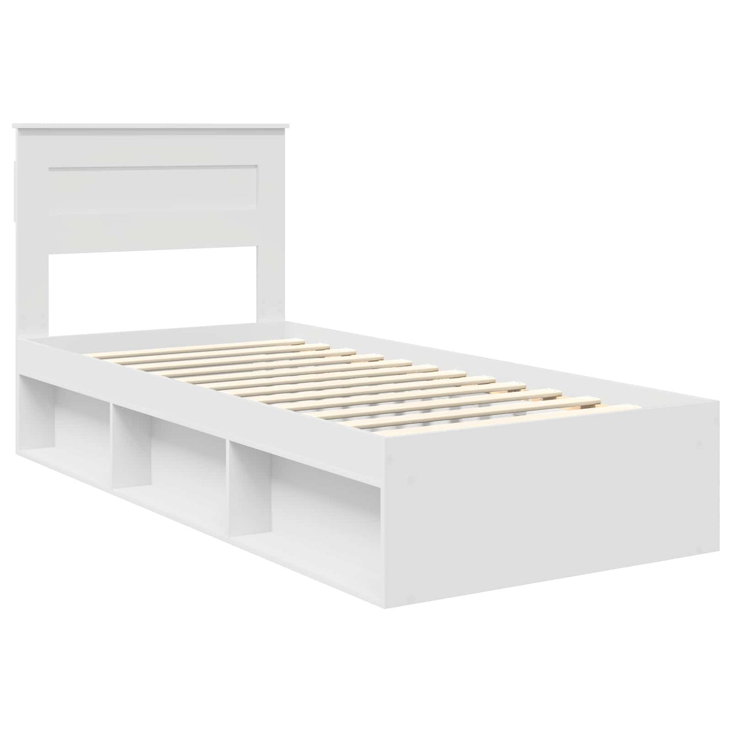 Bedframe met hoofdeinde Wit 100 x 200 cm Massief grenenhout
