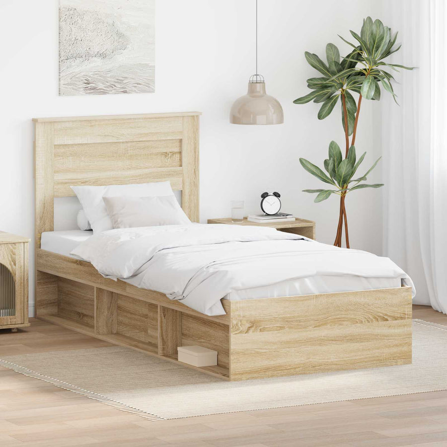 Bedframe met hoofdeinde Sonoma 100 x 200 cm Massief grenenhout