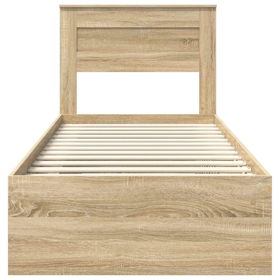 Bedframe met hoofdeinde Sonoma 100 x 200 cm Massief grenenhout