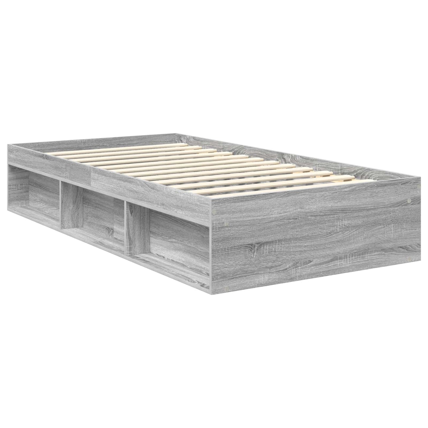 Bedframe Grijs Sonoma 100 x 200 cm Massief grenenhout