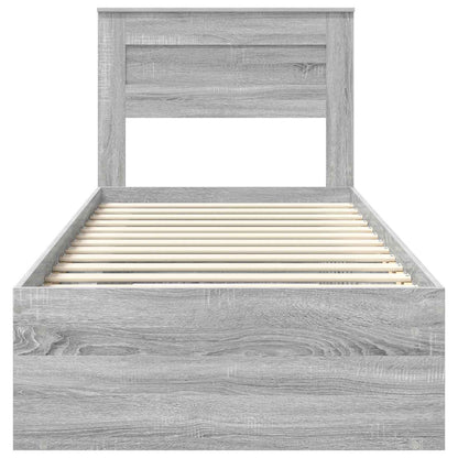 Bedframe Grijs Sonoma 100 x 200 cm Massief grenenhout