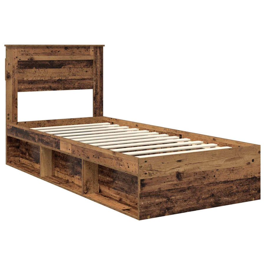 Bedframe met hoofdeinde Oudhout 100 x 200 cm Massief grenenhout