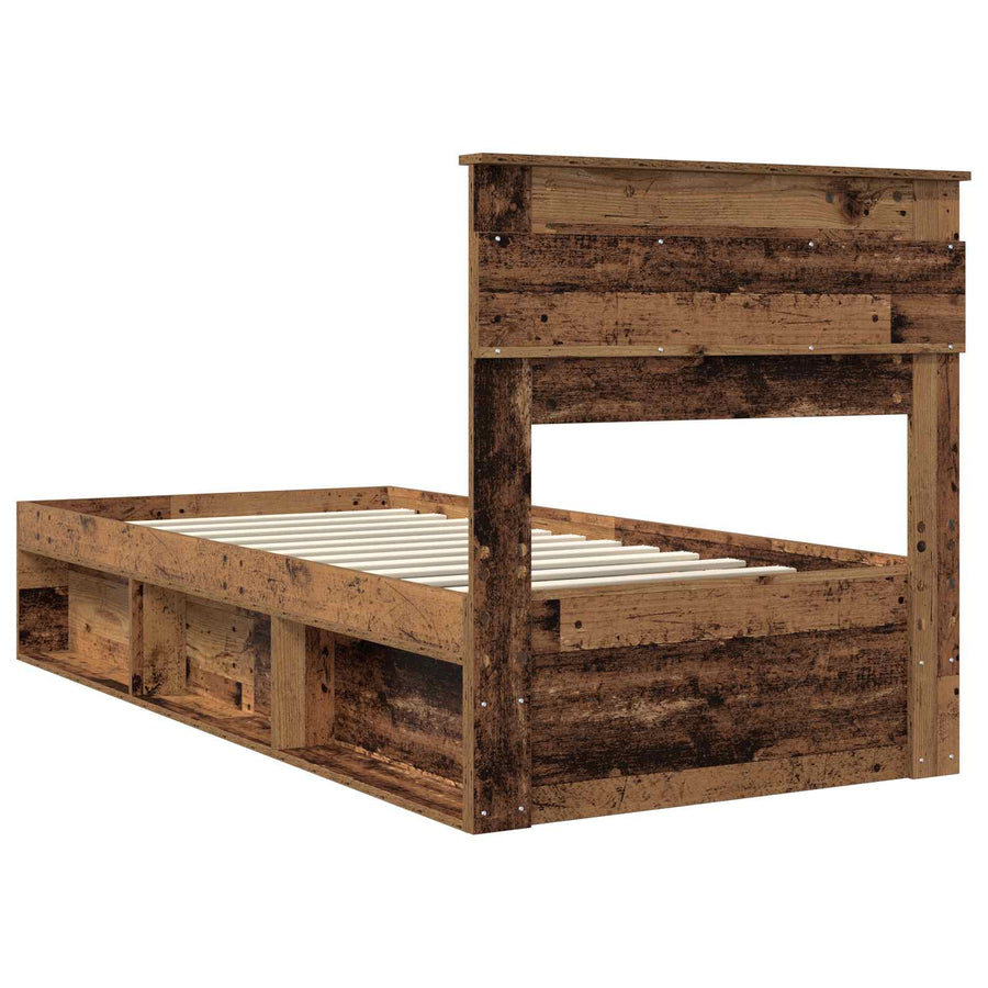 Bedframe met hoofdeinde Oudhout 100 x 200 cm Massief grenenhout