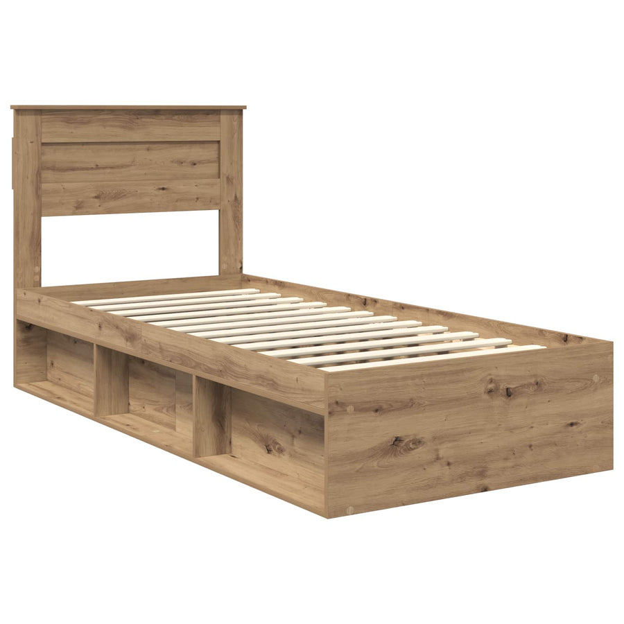 Bedframe Ambachtelijk eiken 100 x 200 cm Massief grenenhout