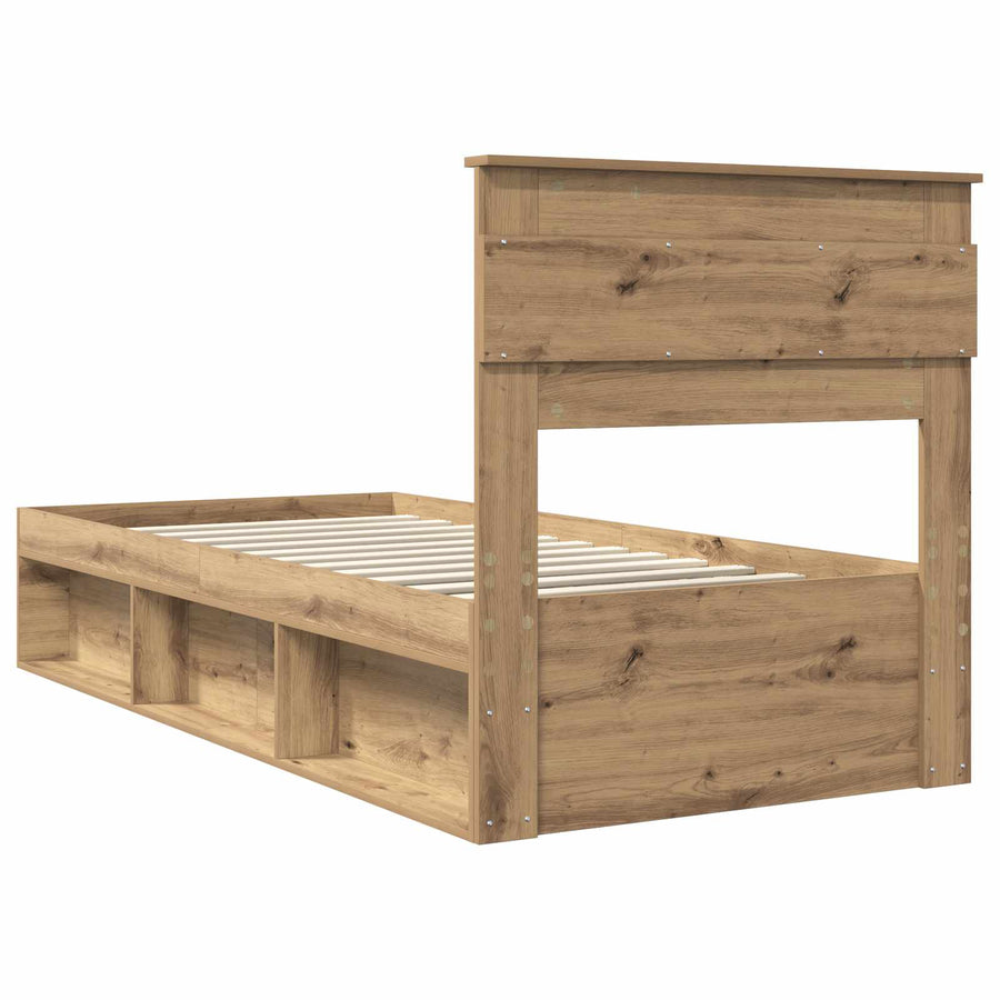 Bedframe Ambachtelijk eiken 100 x 200 cm Massief grenenhout