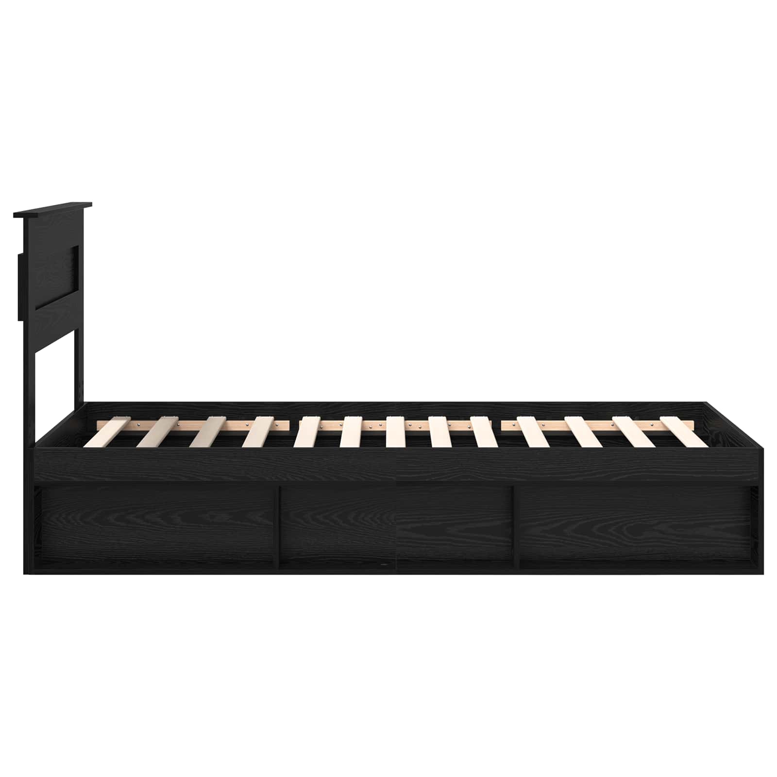 Bedframe met matras Zwart 90 x 190 cm Massief grenenhout