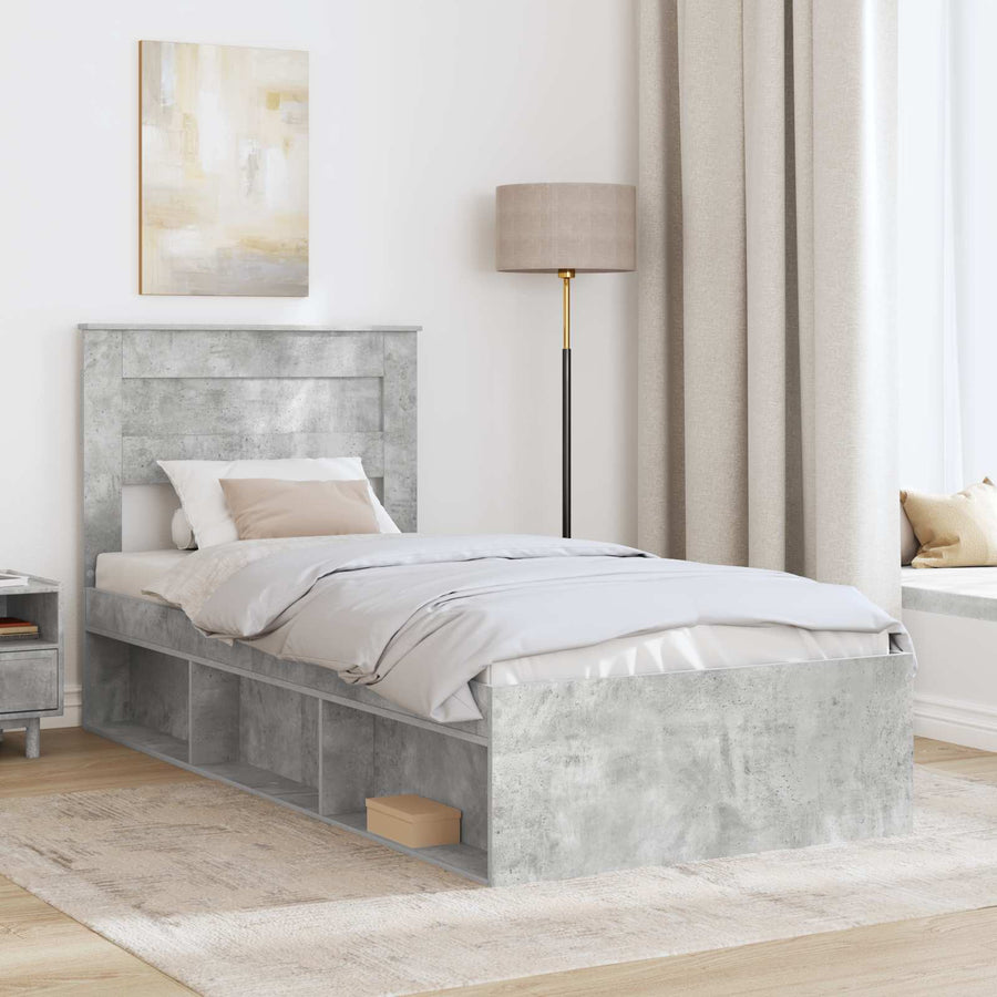 Bedframe met lade Concerte Grijs 90 x 190 cm Massief grenenhout