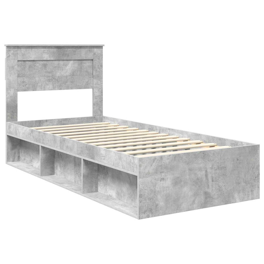 Bedframe met lade Concerte Grijs 90 x 190 cm Massief grenenhout