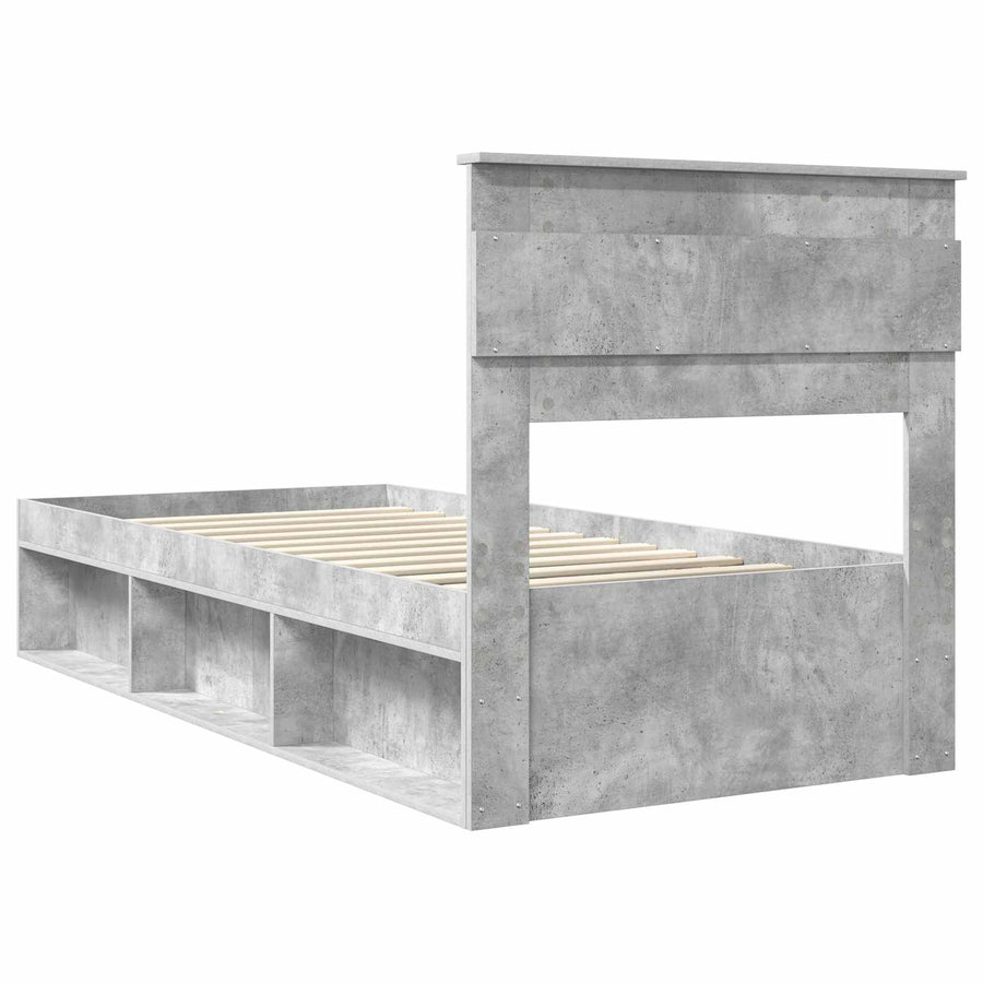 Bedframe met lade Concerte Grijs 90 x 190 cm Massief grenenhout