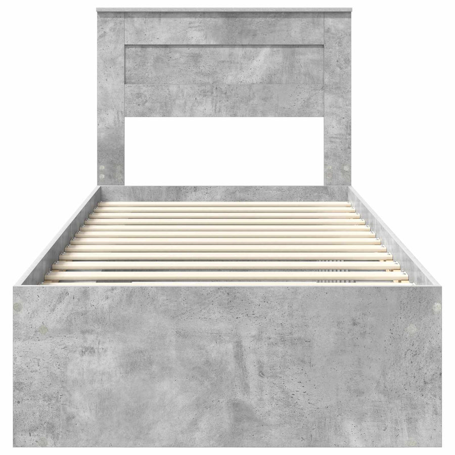 Bedframe met lade Concerte Grijs 90 x 190 cm Massief grenenhout