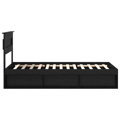 Bedframe met matras Zwart 90 x 200 cm Massief grenenhout