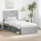 Bedframe 90x200 cm massief grenenhout betongrijs