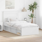 Bed Frame with Headboard White 75 x 190 cm Solid Pine