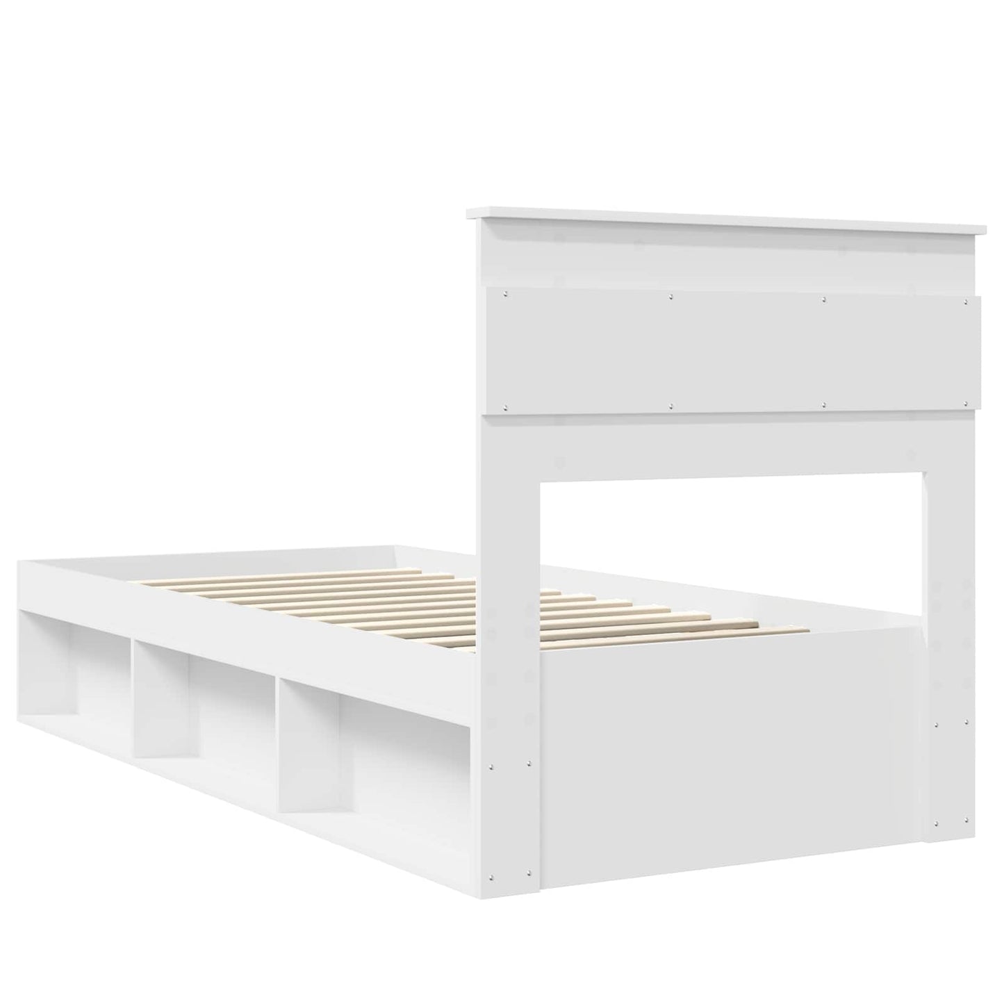 Bedframe met matras met lade Wit 75 x 190 cm Massief grenenhout