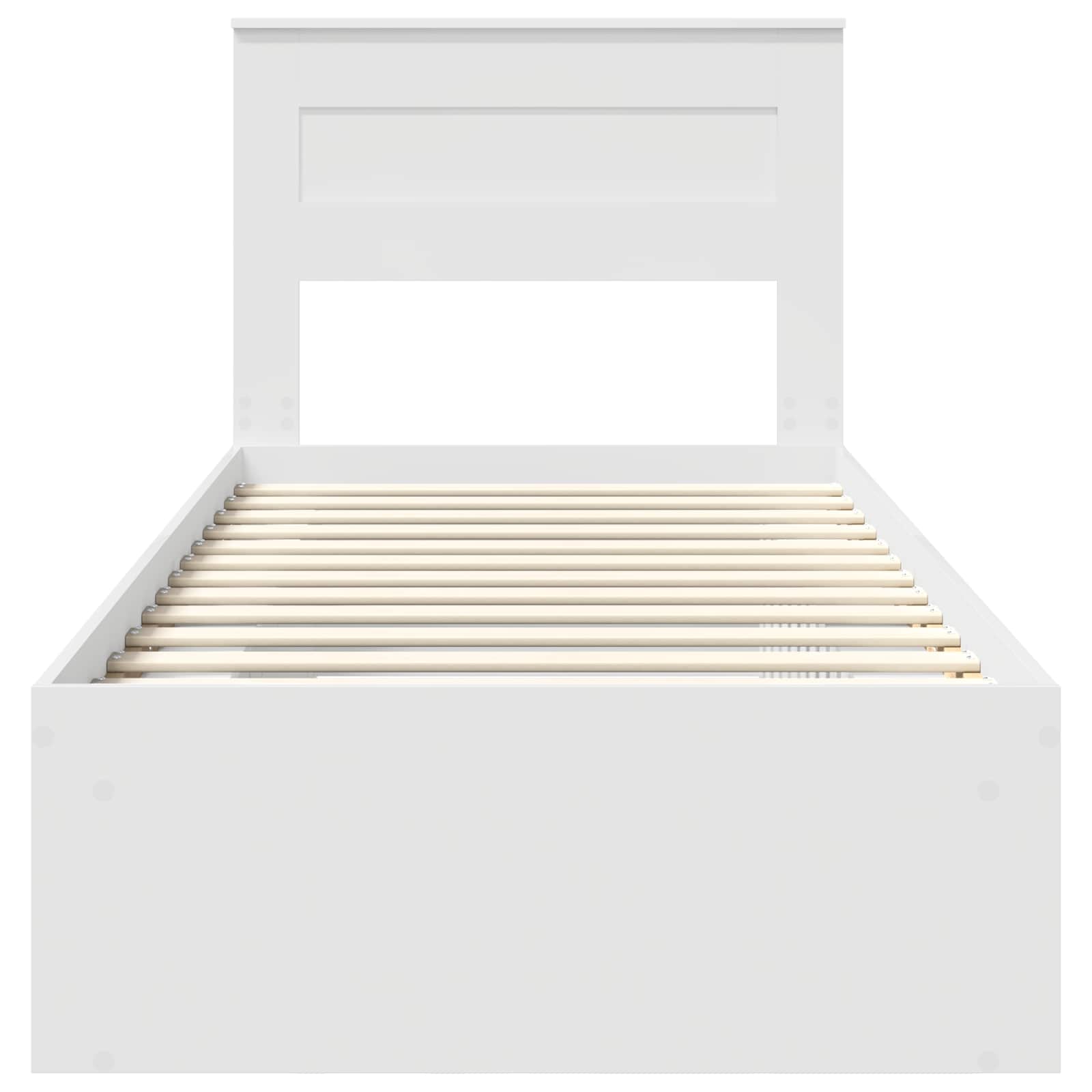 Bedframe met matras met lade Wit 75 x 190 cm Massief grenenhout
