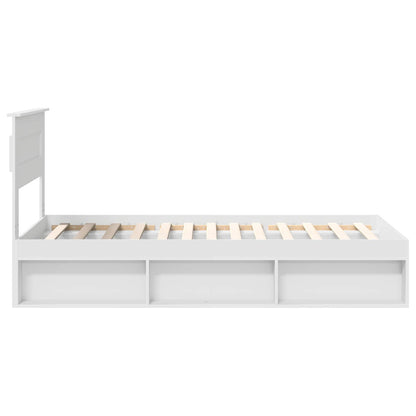 Bedframe met matras met lade Wit 75 x 190 cm Massief grenenhout
