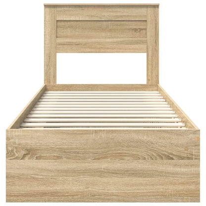 Bedframe met matras Sonoma Eiken 75 x 190 cm Massief grenenhout