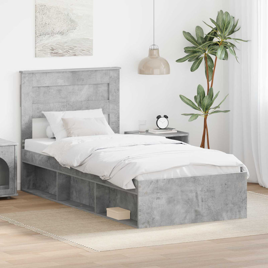 Bedframe met lade Concerte Grijs 75 x 190 cm Massief grenenhout