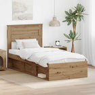 Bedframe 75x190 cm massief grenenhout ambachtelijk eiken
