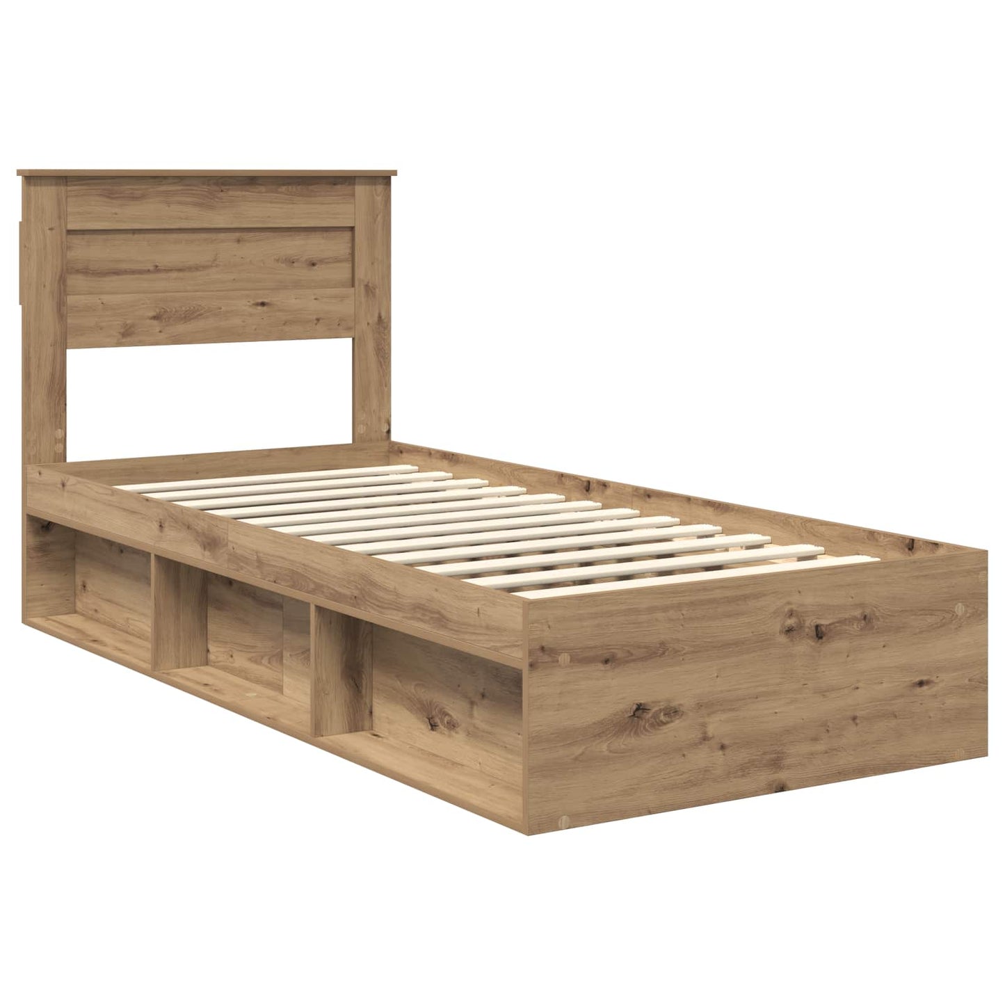 Bedframe Ambachtelijk eiken 75 x 190 cm Massief grenenhout