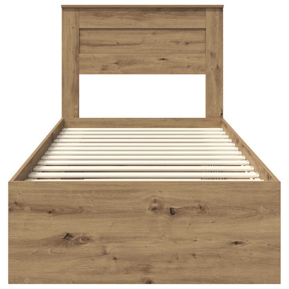 Bedframe Ambachtelijk eiken 75 x 190 cm Massief grenenhout